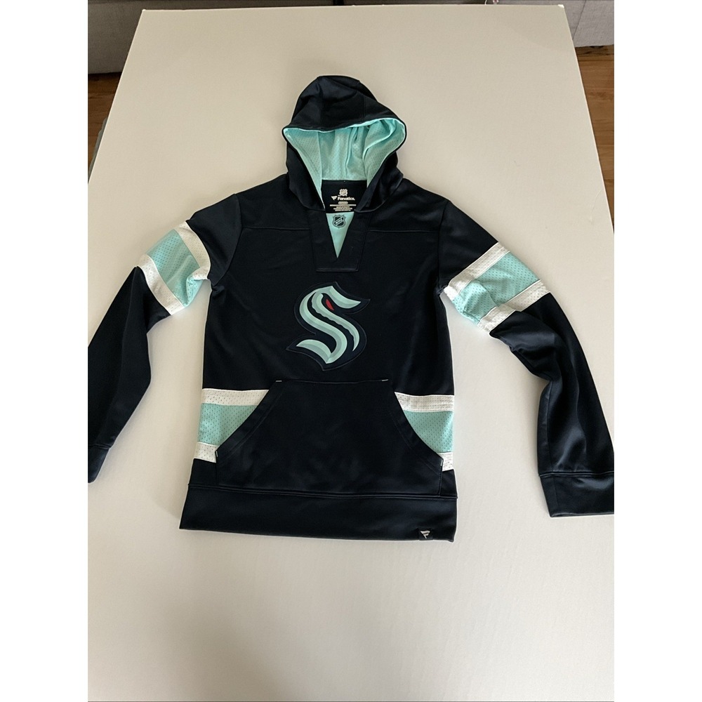 Seattle Kraken Jersey Hoodie Men's Medium Pullover Fanatics NHL Blue S
